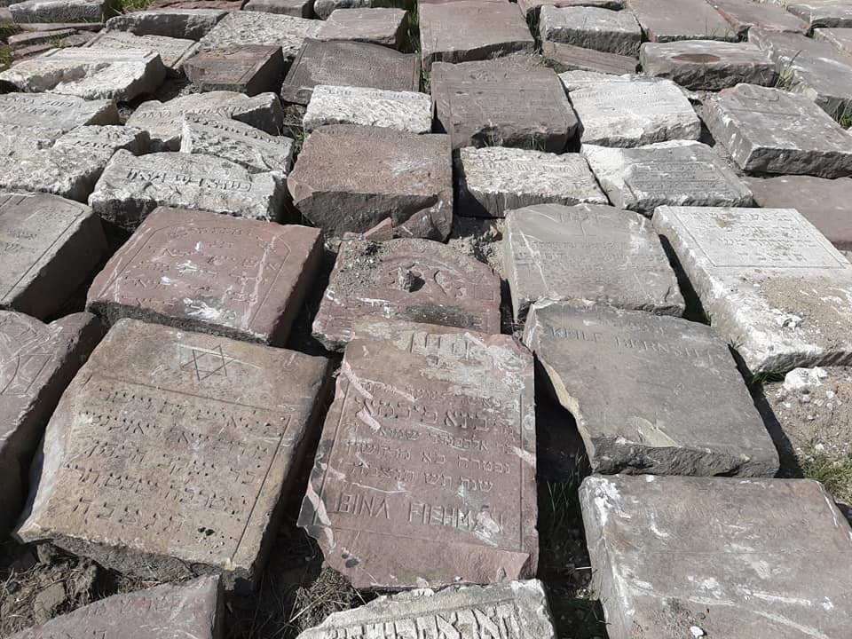 Jewish Traces in Lviv Tombstones Turned to Pavement Galicia